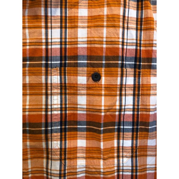 Red Head Brand Co. Madras Orange Plaid Sz XL SS Button Down Shirt - Picture 4 of 5